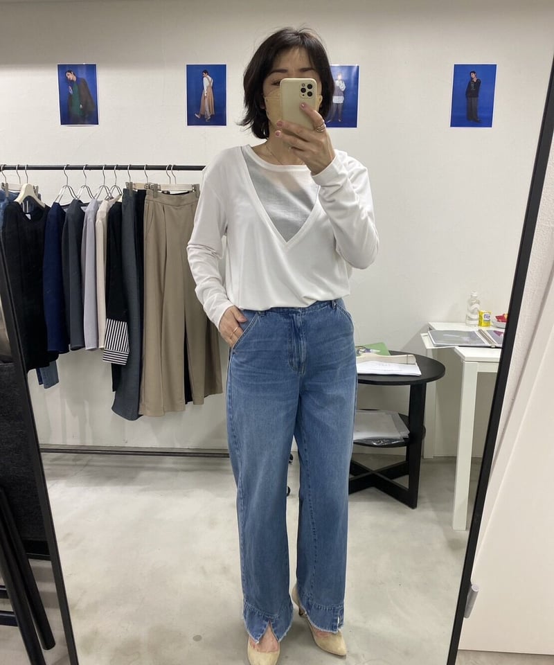 スリットヘムワイドデニム 304128 | BlueOnionStore スリットヘムワイドデニム 304128 | BlueOnionStore