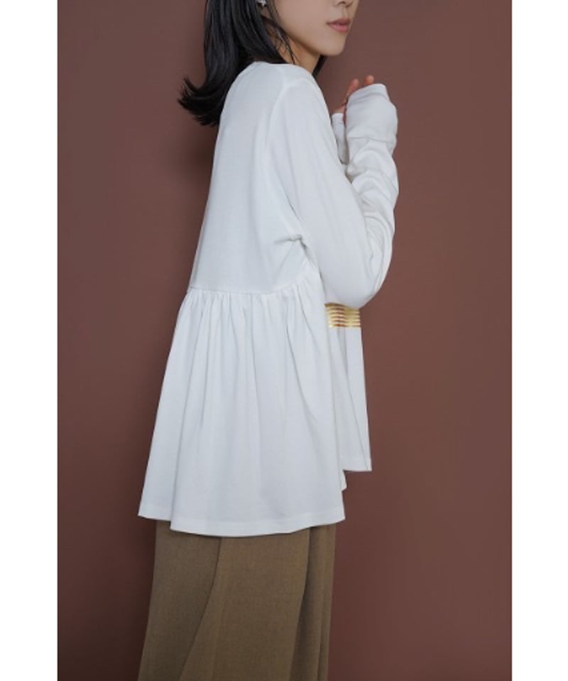 CYAN tokyo シアントーキョー 25秋冬ご予約】 バックギャザーロゴL/S T