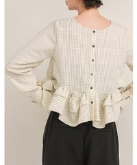 ★ミュール26秋ご予約★  チェックペプラムフリルblouse  M263- 13110 mewl  039-2608