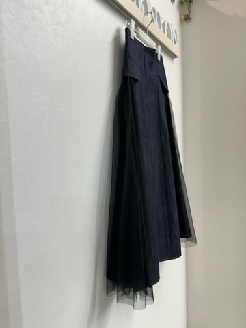サイドチュールdenimハイウェストスカート 436615 | BlueOnionStore サイドチュールdenimハイウェストスカート 436615 | BlueOnionStore