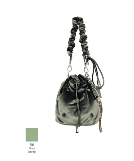 STORY★オトク早割ご予約★  VL GATHER STRAP HANDBAG ベロア ギャザーストラップ ハンドバッグ  ЗA- 1892 -3  story 2607