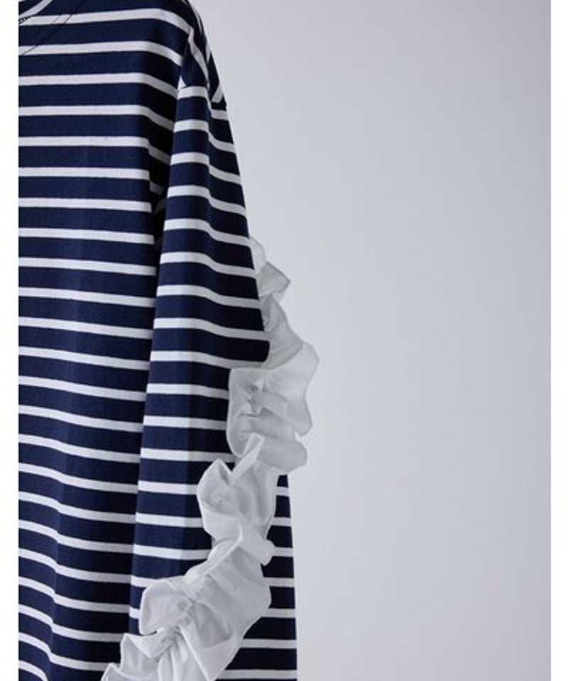 ボーダーフリルスリーブtops 【Mewl ミュール 26春ご予約】 M254-