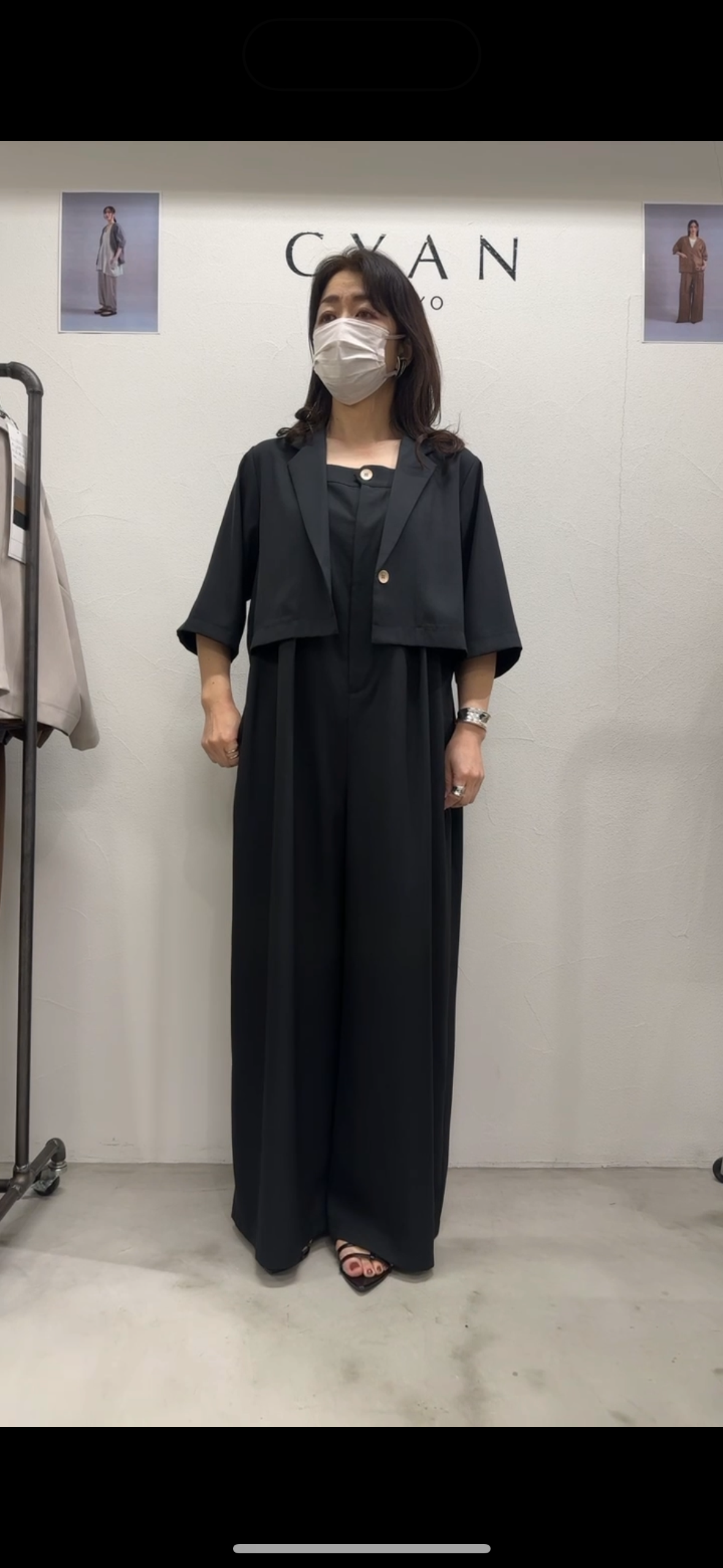 新品　アンナケリー　オールインワン　セレモニー　ブラック　cyan Tokyo 試着のみ！アンナケリーオールインワン セレモニーブラック cyan