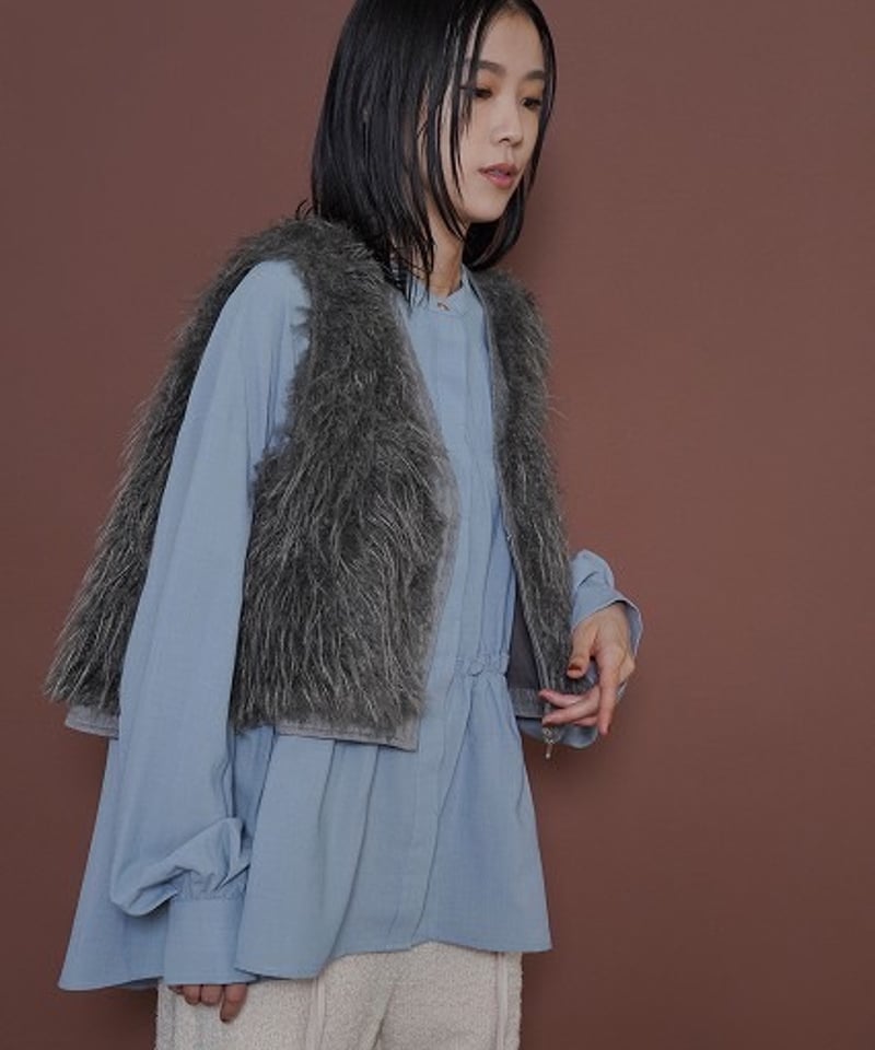 CYAN tokyo シアントーキョー 25秋冬ご予約】 MIXファーZIPベスト 507