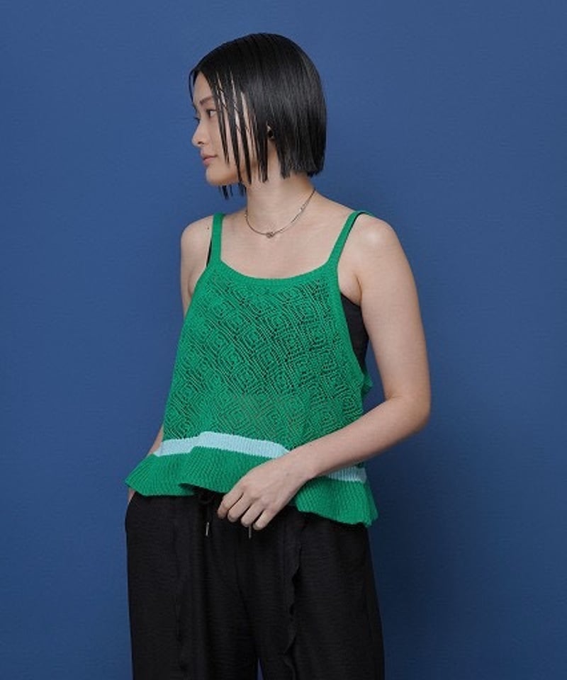 ☆オトク早割ご予約☆ ラインピーコックニットキャミ 601460 cyantokyo
