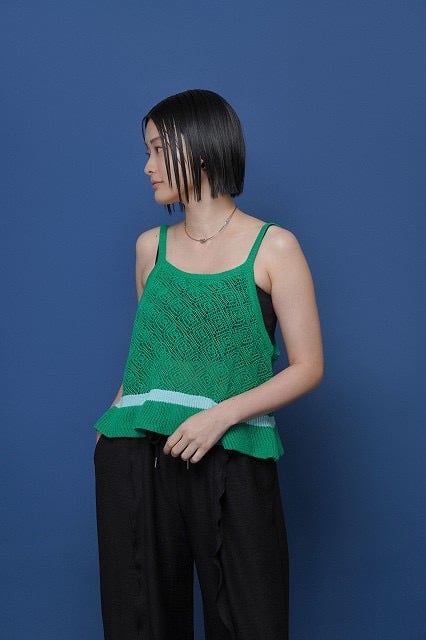 ☆オトク早割ご予約☆ ラインピーコックニットキャミ 601460 cyantokyo