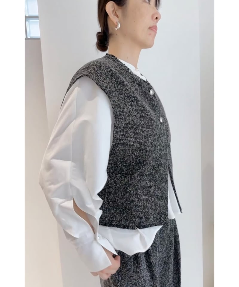 CHIGNON シニオン 25梅春ご予約】 ツイードショートベスト 4646 CHIGNON シニオン 25梅春ご予約】 ツイードショートベスト 4646