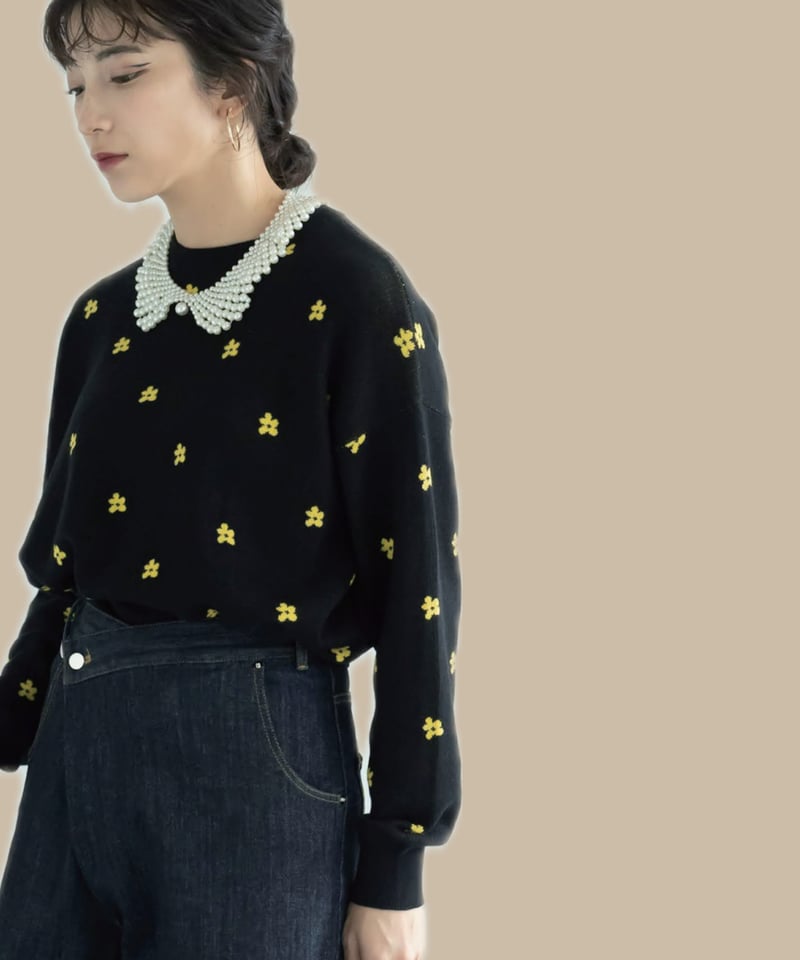 MARGAUX マルゴー 24秋冬ご予約】 WIQ SMALL FLORAL KNIT 