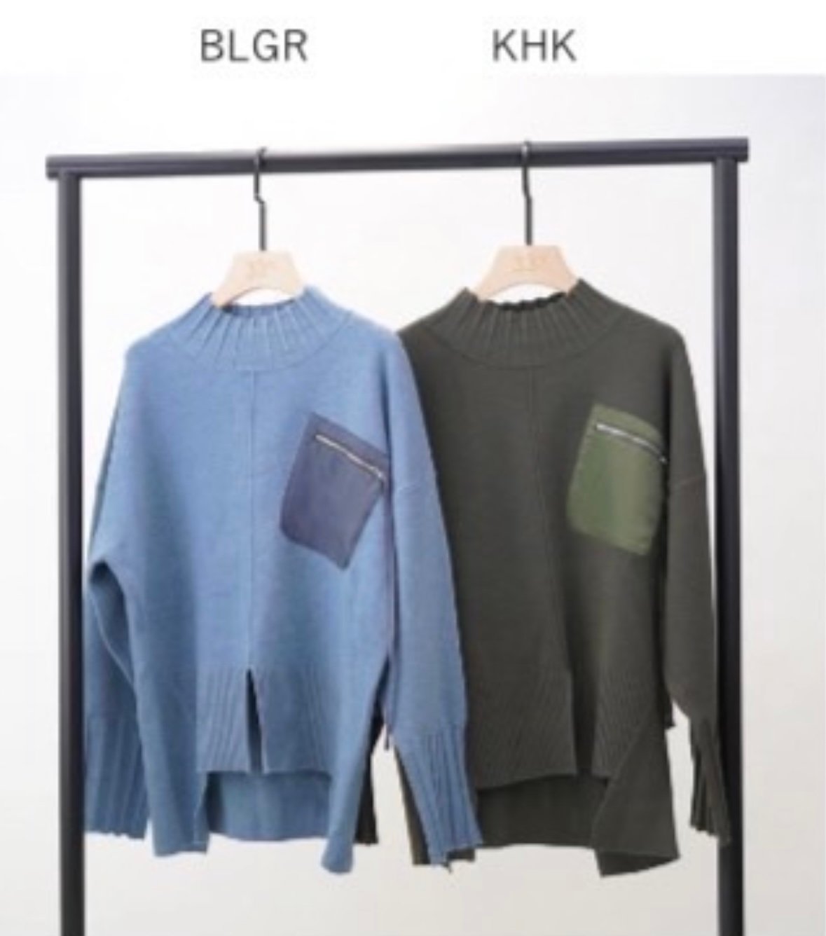 新品 33℃ センタースリット胸ポケハイネックニット NewBRAND 33℃ thirty-three degrees センタースリット胸ポケッ