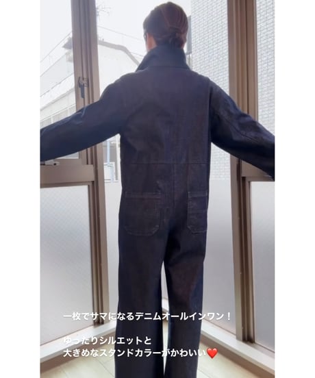【CLOCHE    クロッシェ　hwyl    ヒューイル　25盛夏初秋ご予約】  綺麗めdenimジャンプスーツ　522-86510  2507c