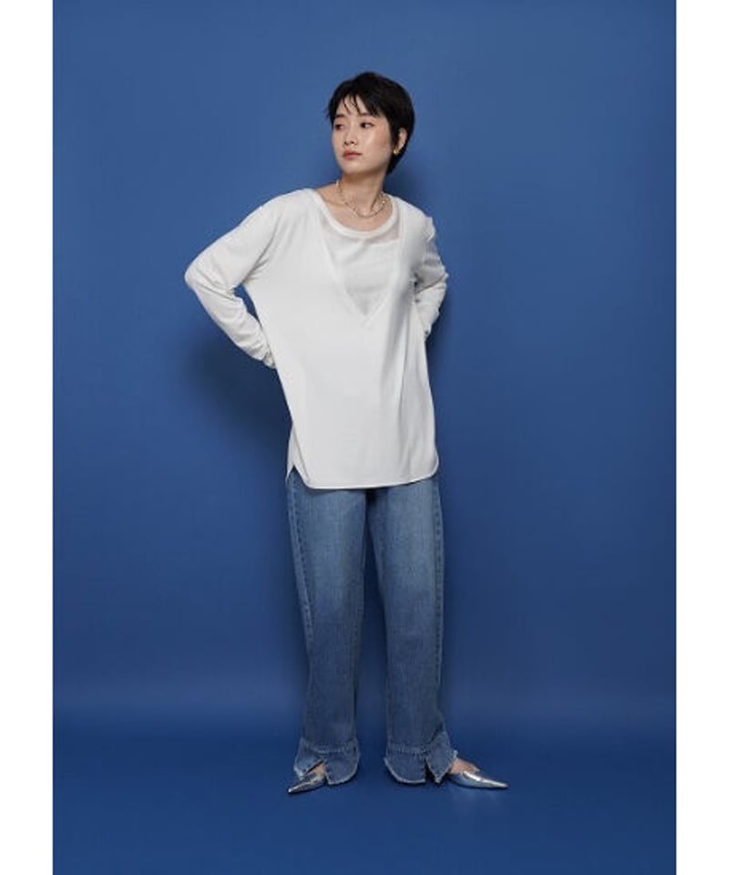 スリットヘムワイドデニム 304128 | BlueOnionStore スリットヘムワイドデニム 304128 | BlueOnionStore