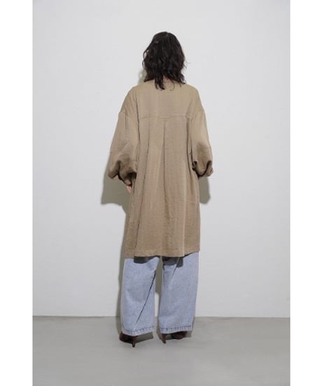 ★オトク早割ご予約★  パールボタンミリタリーリネンcoat  【CYAN tokyo　シアントーキョー　26春ご予約】  610428  2602 b -003