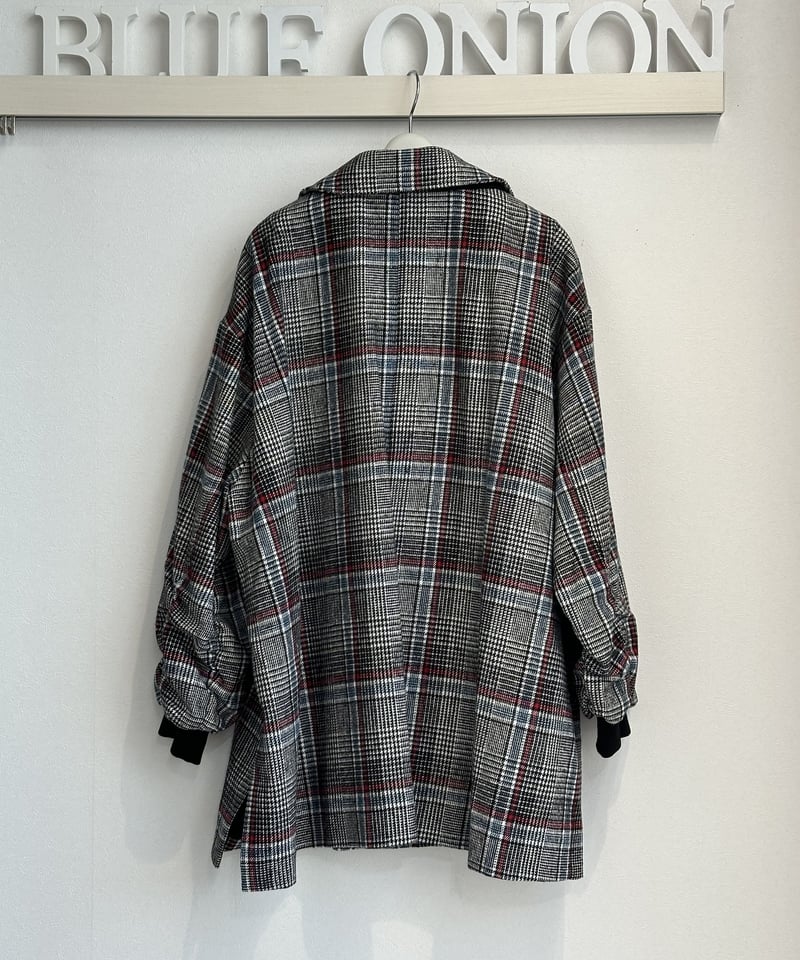 ウールチェックオーバーPコート 307149 | BlueOnionStore ウールチェックオーバーPコート 307149 | BlueOnionStore