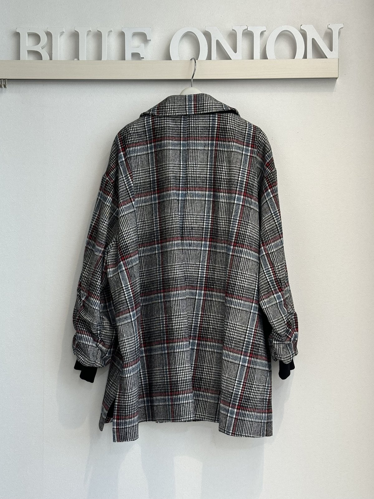ウールチェックオーバーPコート 307149 | BlueOnionStore ウールチェックオーバーPコート 307149 | BlueOnionStore