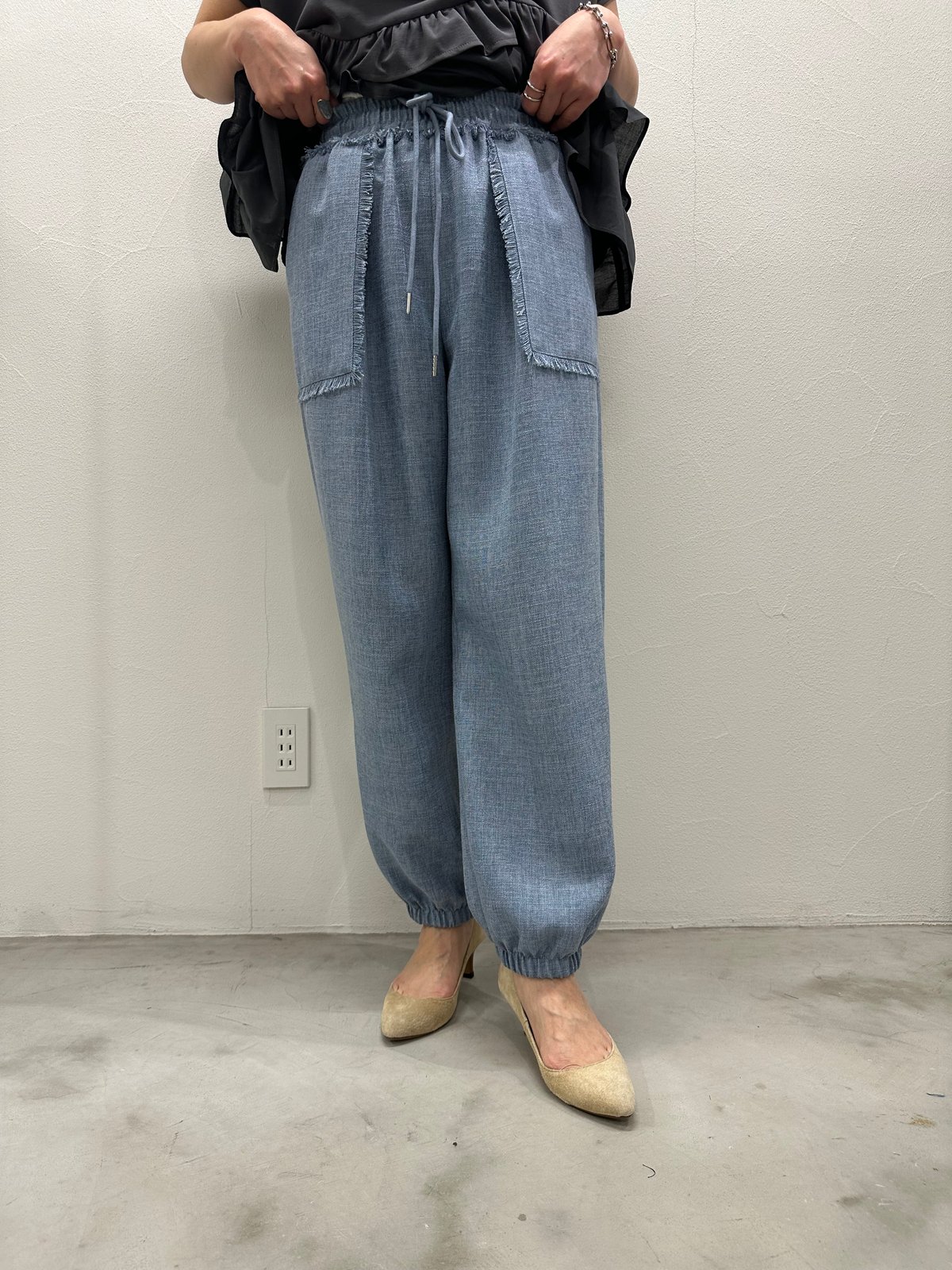 リネンライクフリンジジョガー 401214 | BlueOnionStore 