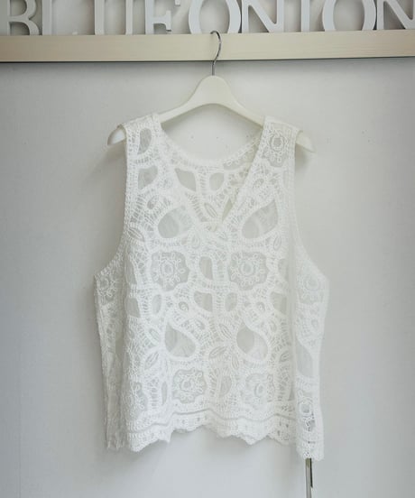 ラッセルレース刺繍2way tank top　523729  2504a