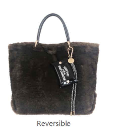 STORY★オトク早割ご予約★  PL × FU REVERSIBLE TOTE M ポリエステルxファー リバーシブル トートM