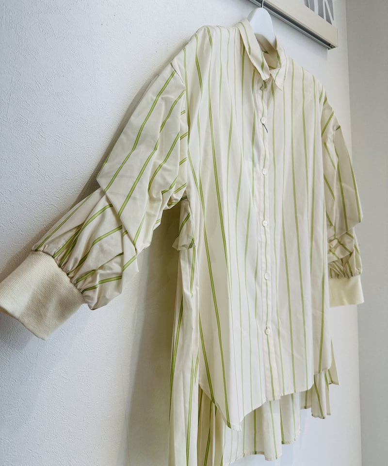 サイドプリーツストライプシャツ 2313641 | BlueOnionStore