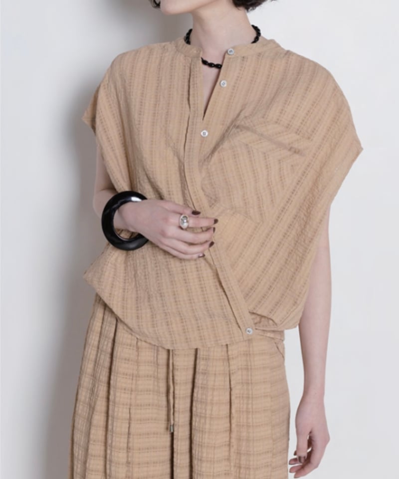 CHIGNON シニオン 25春夏ご予約】 シアーチェックフレンチshirt 1 CHIGNON シニオン 25春夏ご予約】 シアーチェックフレンチshirt 1
