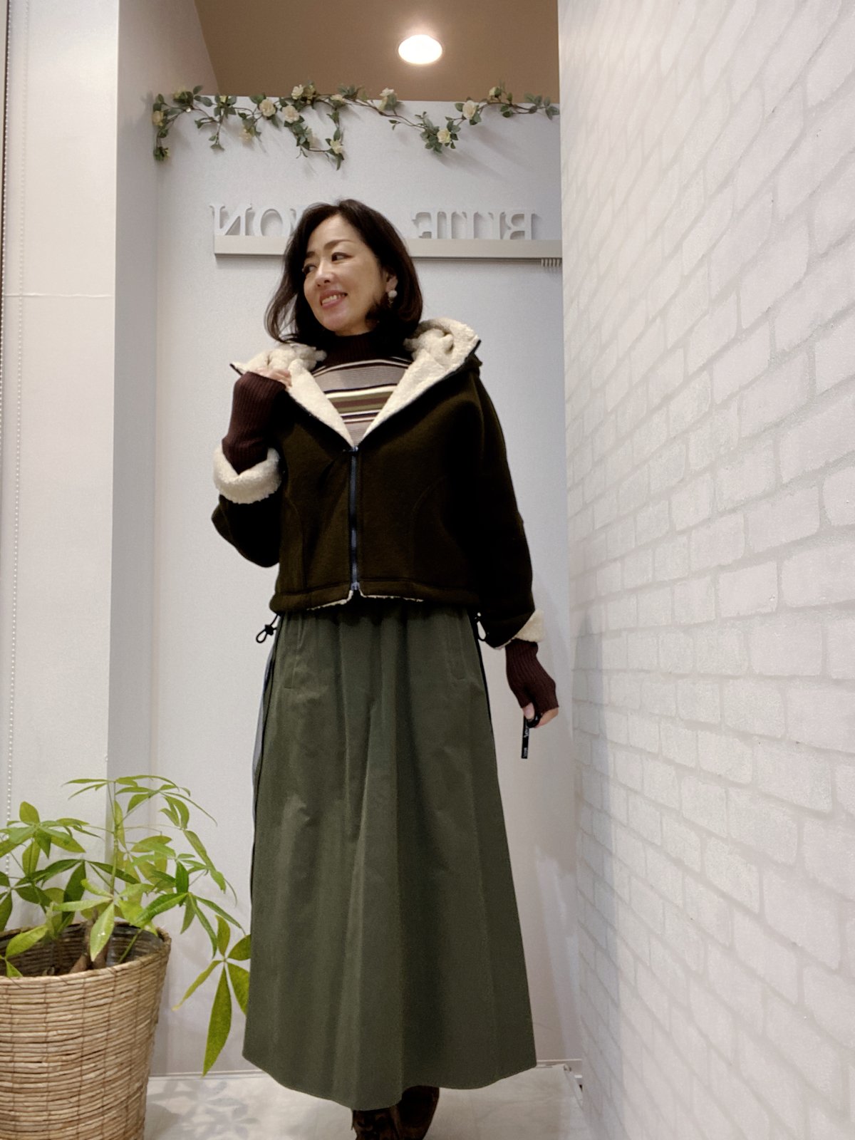 Cion GINZA TOKYO ラビットファーショートコート ボルドー L | ヤマダ 