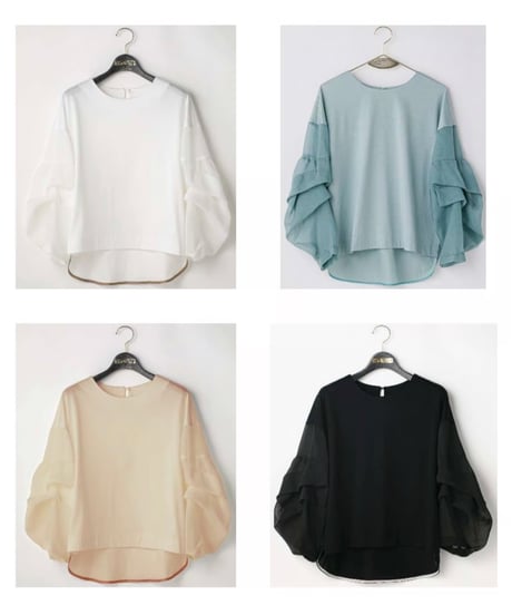 早割オトク【Lallia Mù ラリア・ムー　26春ご予約】  シアーウェーブスリーブcut&sew 2612593　2603b