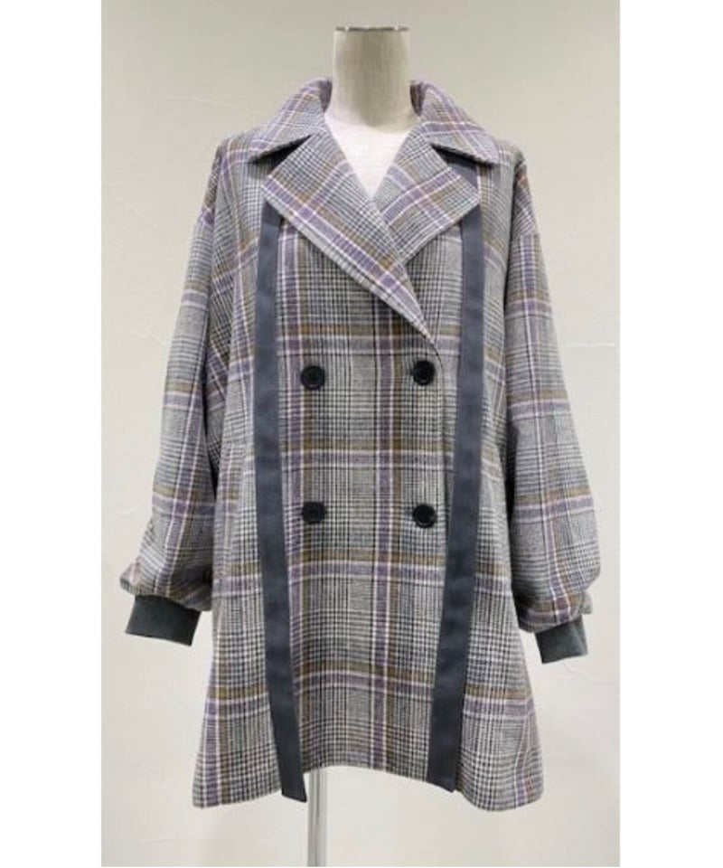 ウールチェックオーバーPコート 307149 | BlueOnionStore ウールチェックオーバーPコート 307149 | BlueOnionStore