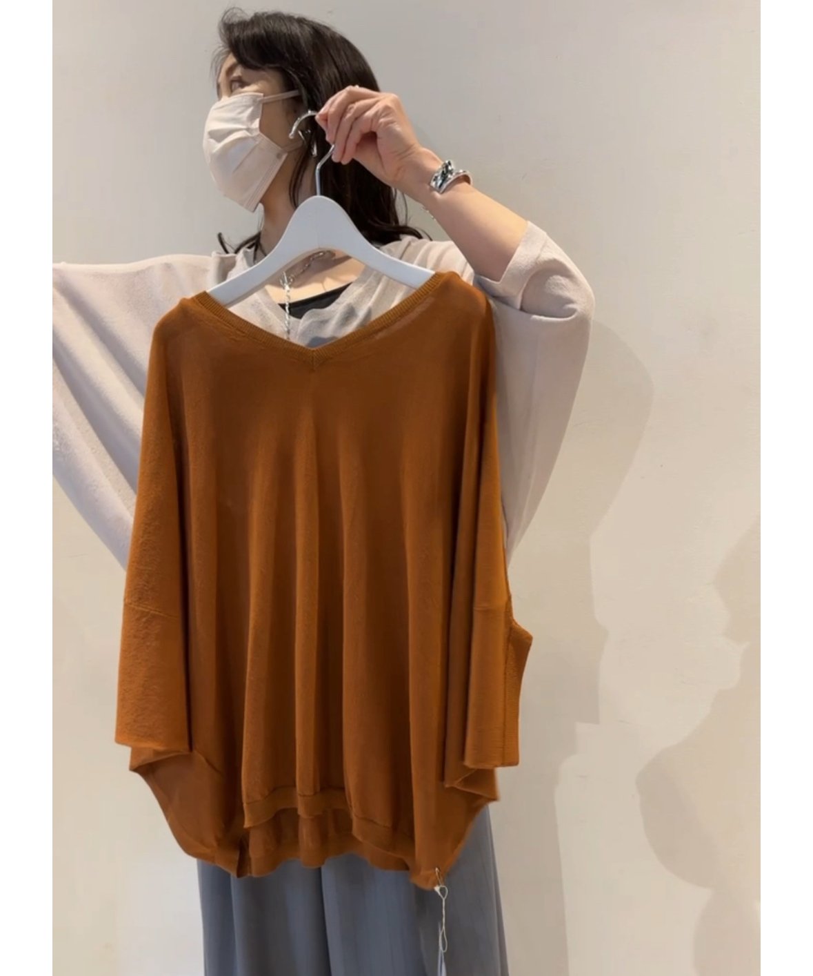 ポンチョ型2wayニットpullover 256103 2504a | BlueOn ポンチョ型2wayニットpullover 256103 2504a | BlueOn