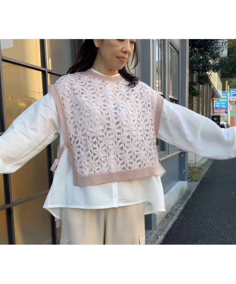 コード刺繍ベスト 22FW