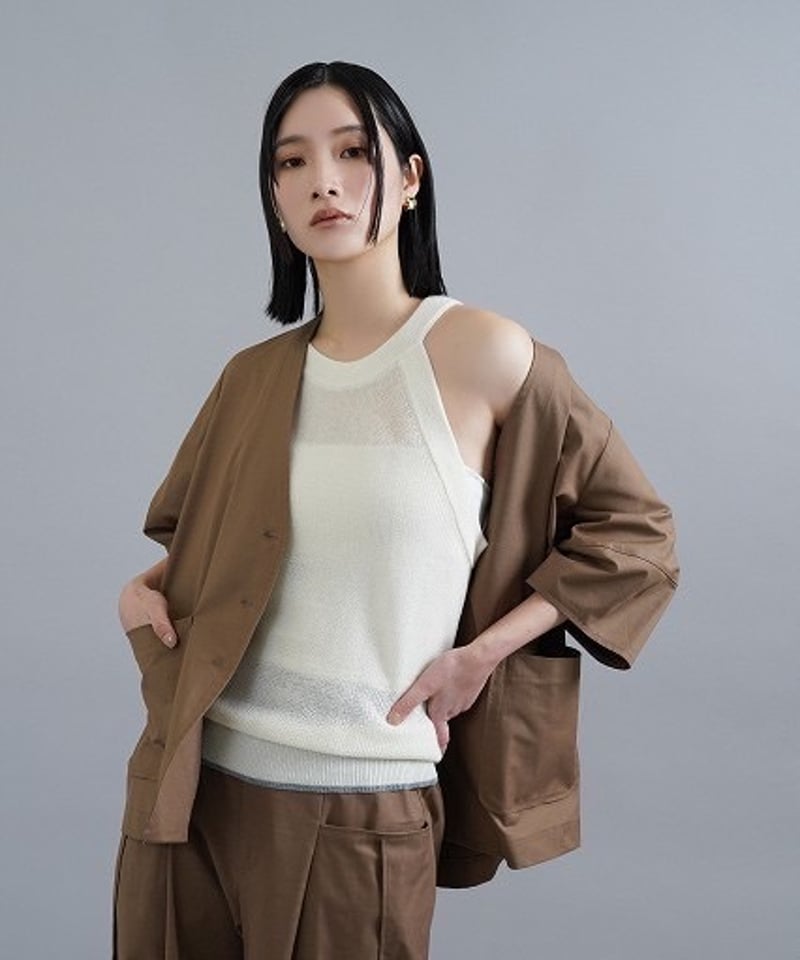 新品！CYAN TOKYO グレンチェックスリットスリーブジャケット ブラウン スリーボタンチェックジャケット | ファッション通販サイト NUGU