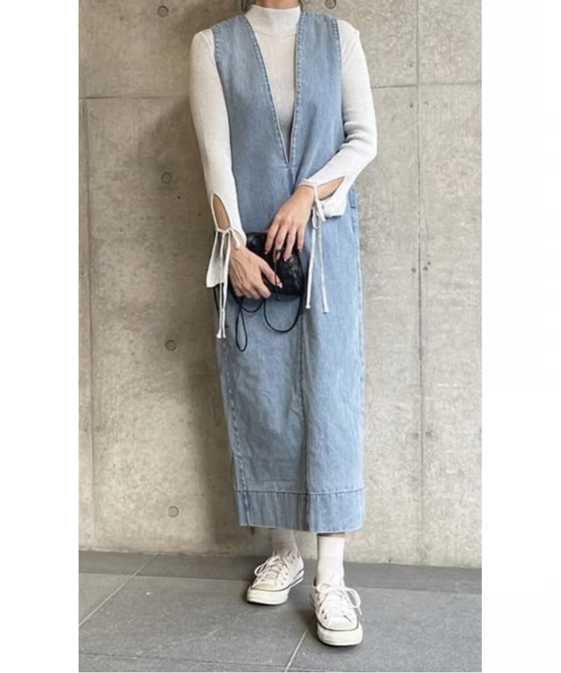 anana アナナ　パール付バックベルトジャンスカ 再販・定番】パール付Backベルトジャンパースカート | ONE-PIECE