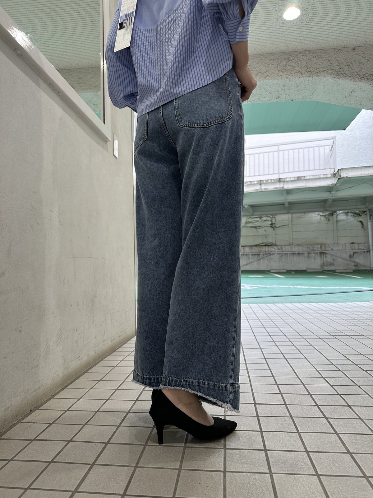 リブウェストデニムワイド 410169 2402b | BlueOnionStore