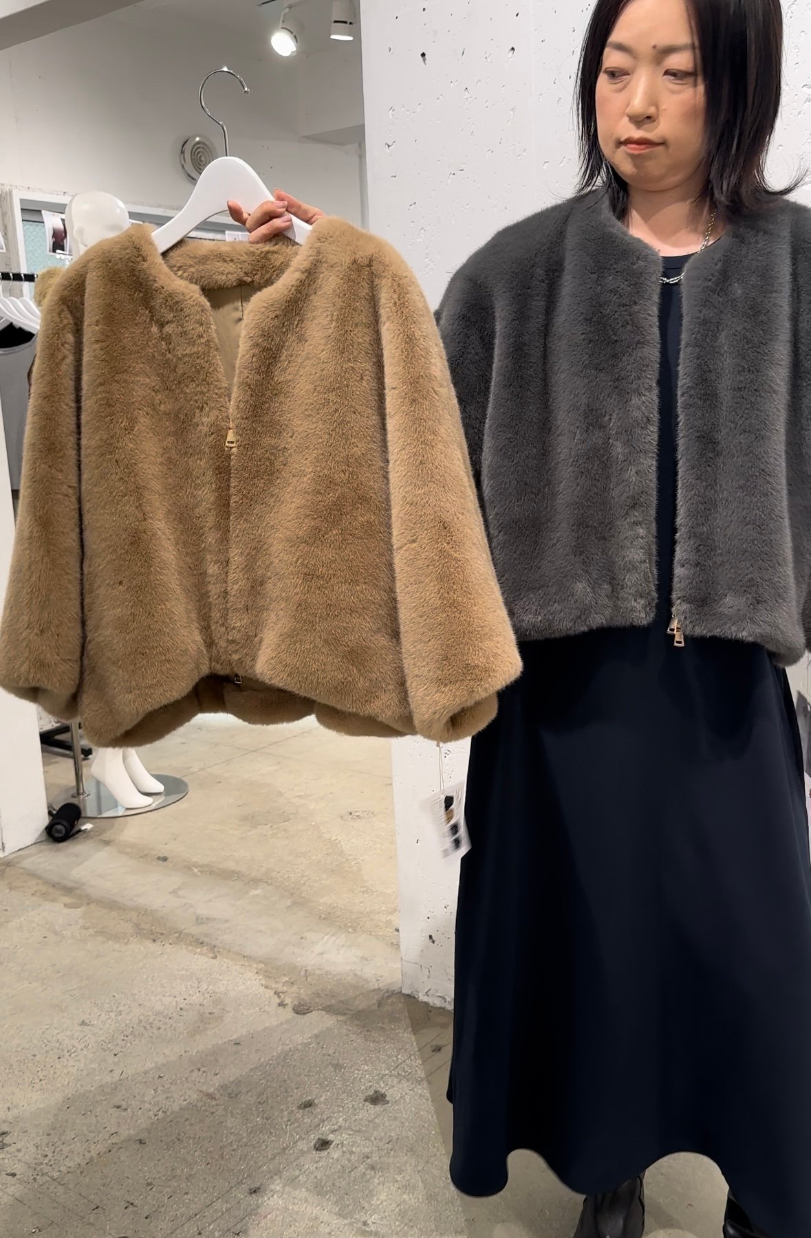 ケープ風ノーカラーWジップジャケット 246575 | BlueOnionStore 