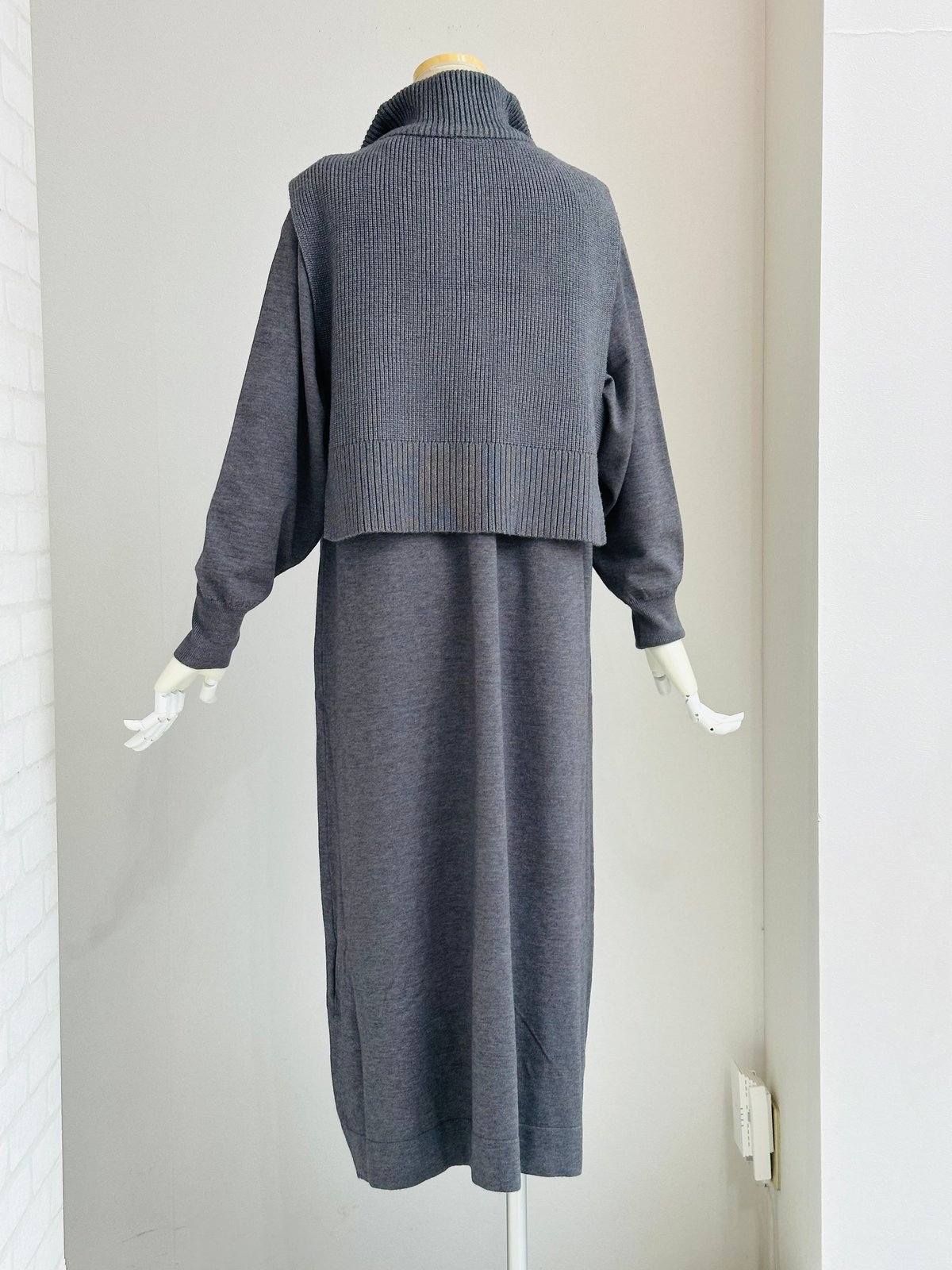短丈ZIPジレ&ニットワンピースSET 452-85612 | BlueOnionStore 短丈ZIPジレ&ニットワンピースSET 452-85612 | BlueOnionStore