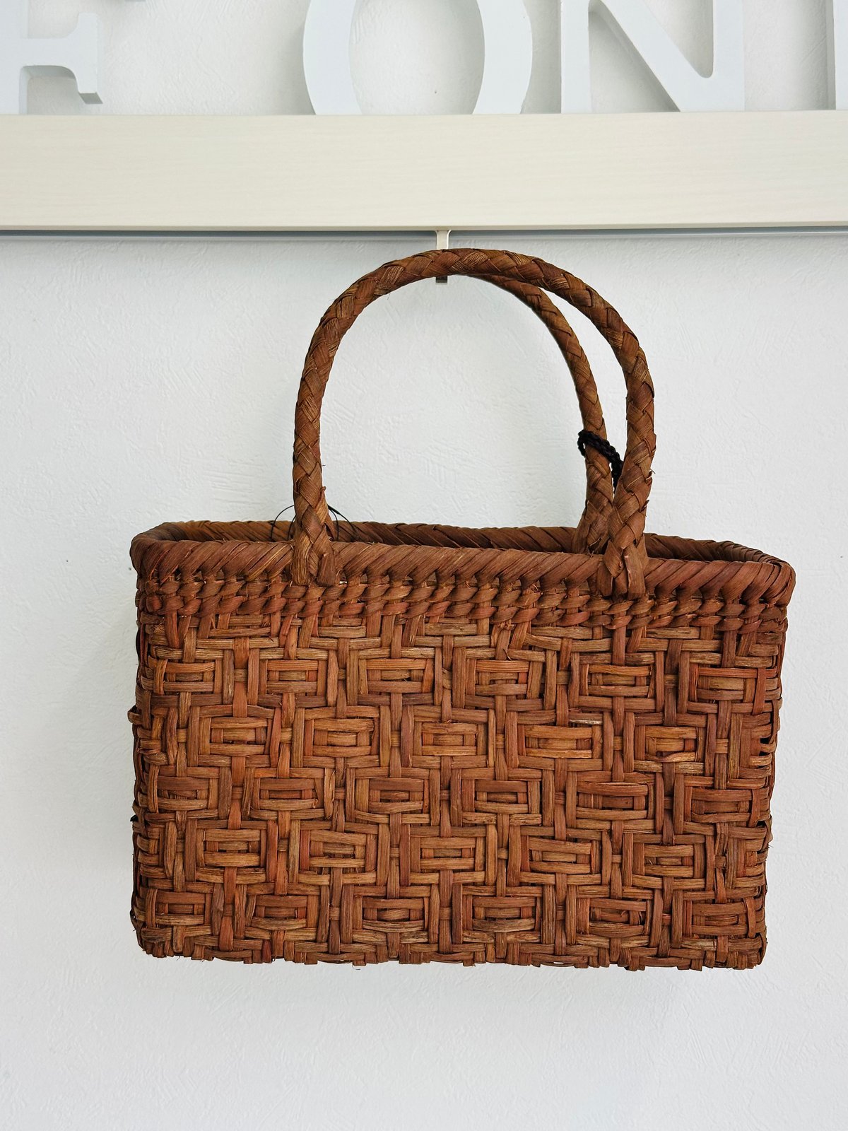 山葡萄カゴBAG特撰POP-UP】 桝網代編みスクエアS FN108