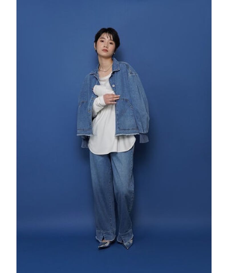 スリットヘムワイドデニム 304128 | BlueOnionStore スリットヘムワイドデニム 304128 | BlueOnionStore