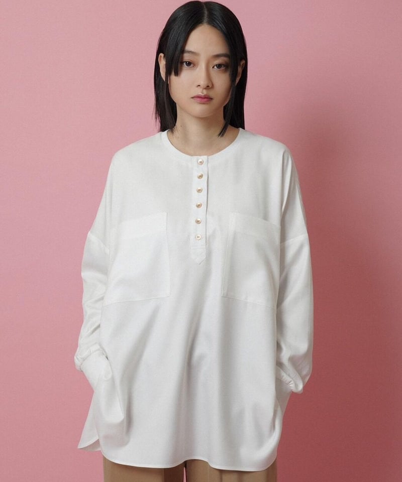 CYAN TOKYO ワッシャーヨークリブブラウス 