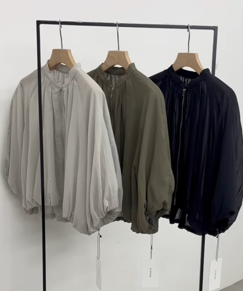 ブルゾンバルーン無地 studio CLIP ブルゾン アウター バルーンZIPブルゾン レディース