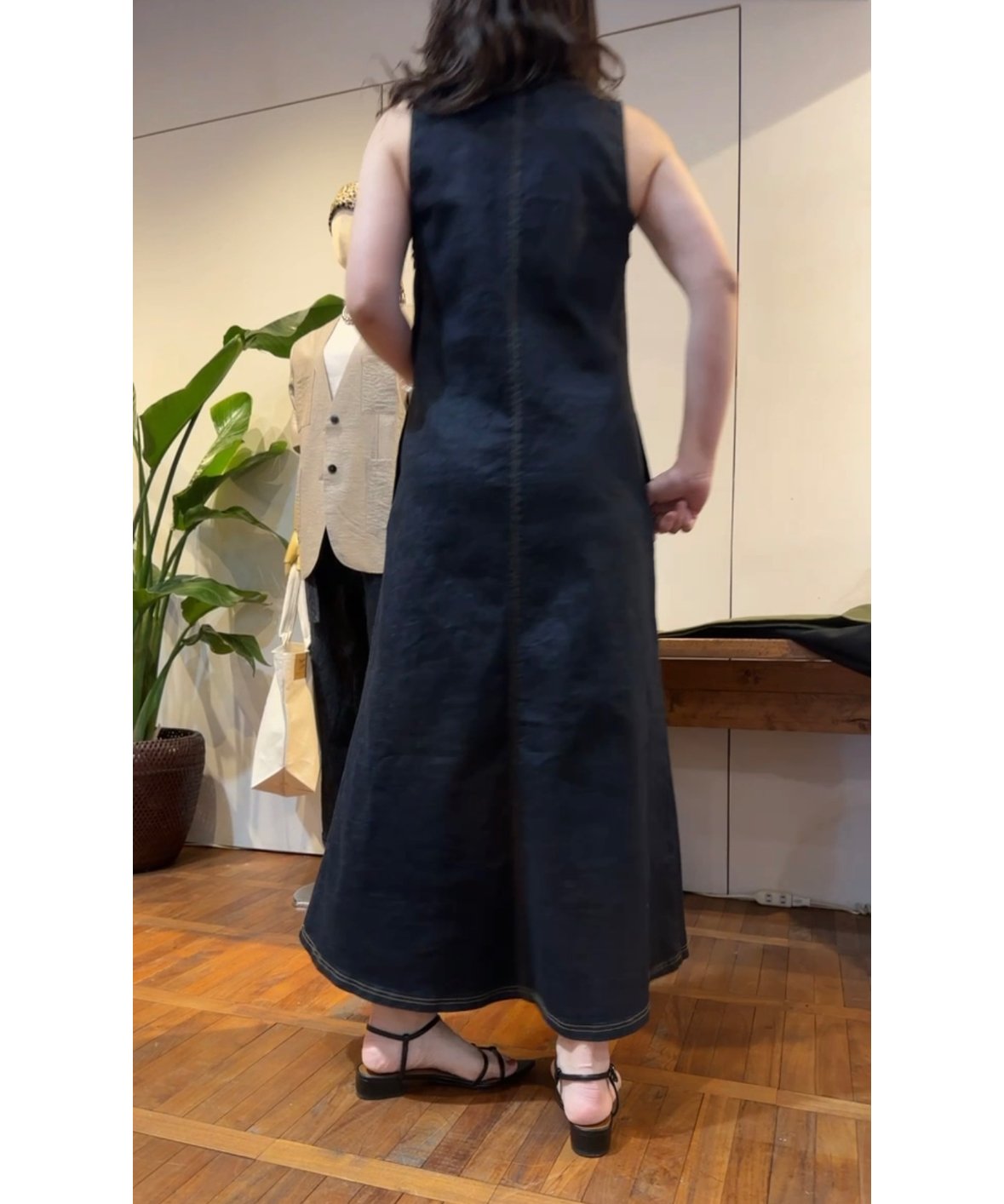 MARGAUX マルゴー 25春ご予約】 sleeveless denim one-pi