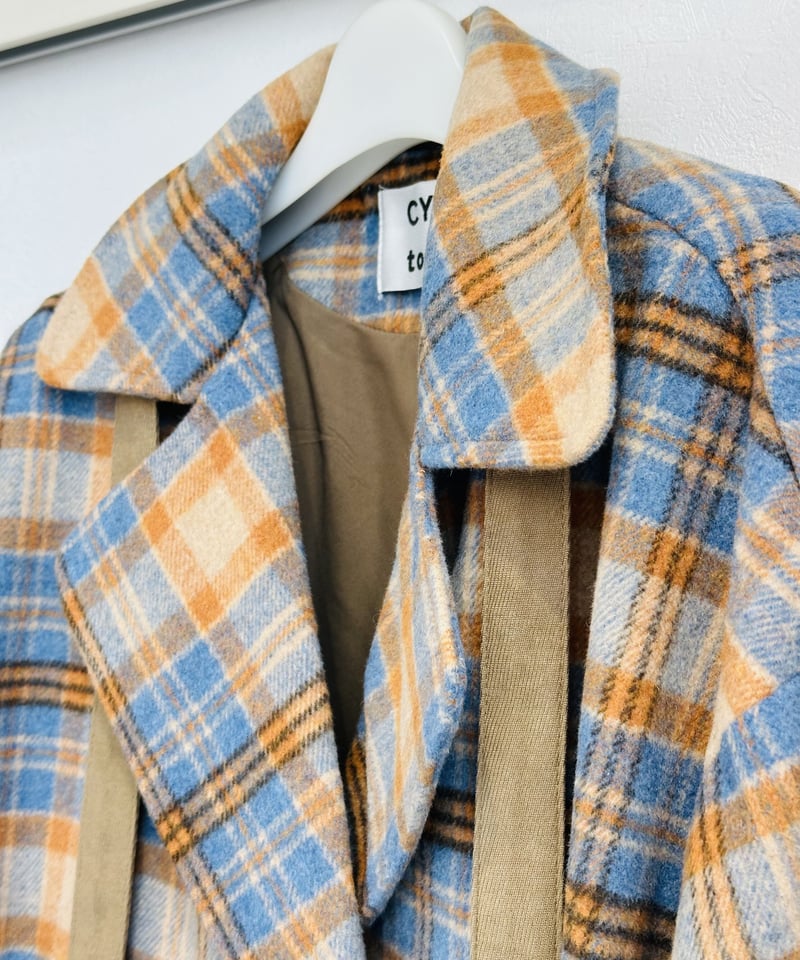 ウールチェックオーバーPコート 307149 | BlueOnionStore ウールチェックオーバーPコート 307149 | BlueOnionStore