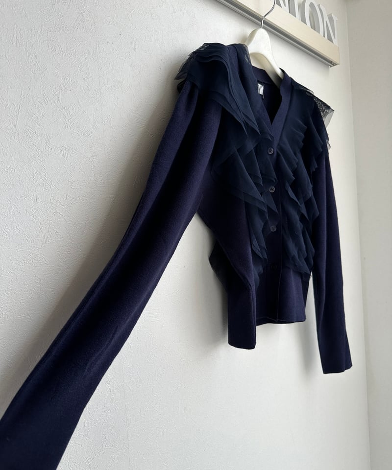 【GALENA /ガレナ 】美品★ ラクーンニット カーディガン ブラック GALENA ガレナ ラクーンニット カーディガン ブラック