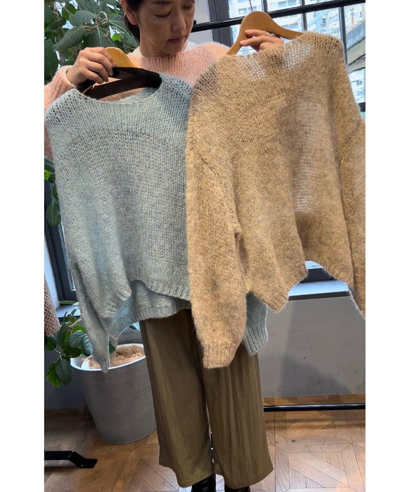 ストレッチモヘア飛ばし目プルオーバー 523633 9c | BlueOnionStore ストレッチモヘア飛ばし目プルオーバー 523633 9c | BlueOnionStore