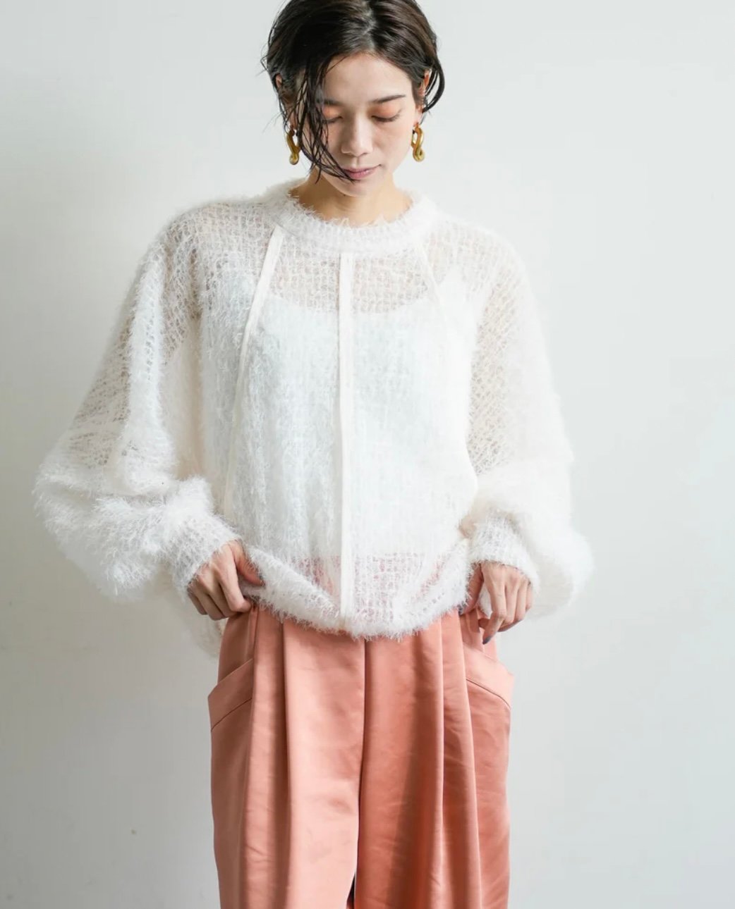 ジャカードチュールプルオーバーラリアムー