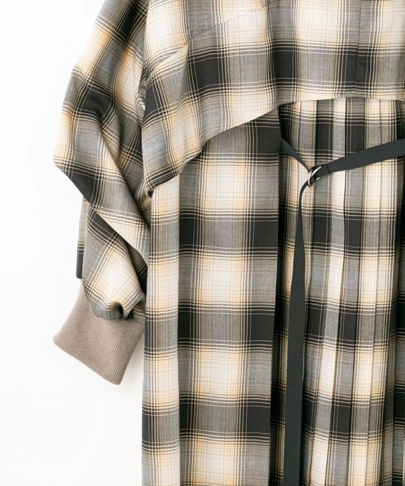 Lallia Mù(ラリアムー) バックプリーツチェックシャツ Lallia Muラリアムー◇バックプリーツチェックシャツ