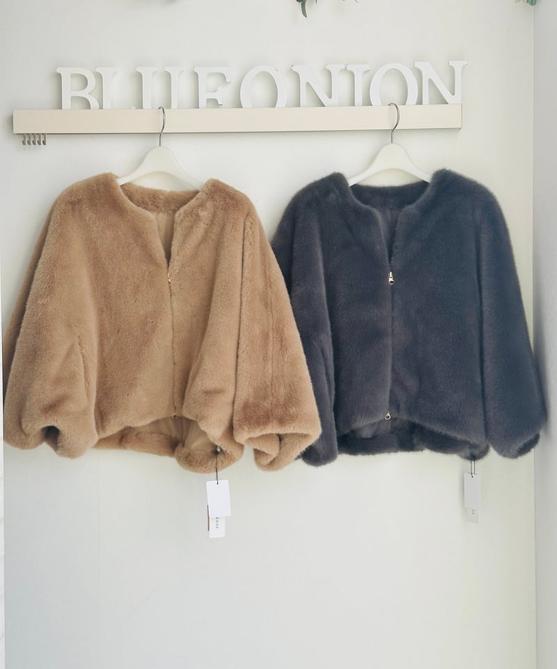 ケープ風ノーカラーWジップジャケット 246575 | BlueOnionStore 