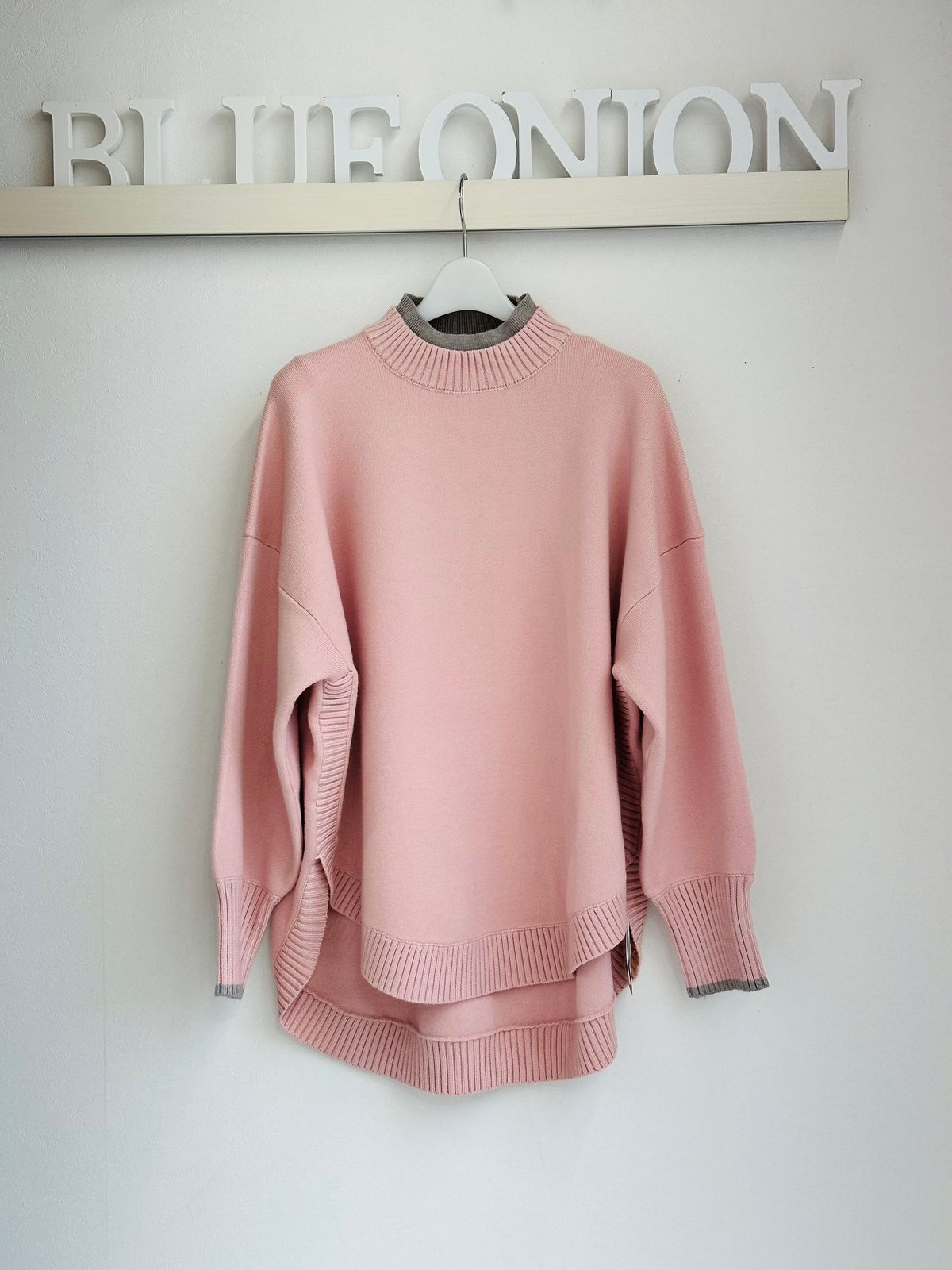 2枚襟裾ラウンドもちっと春ニット 512-85512 | BlueOnionStore 