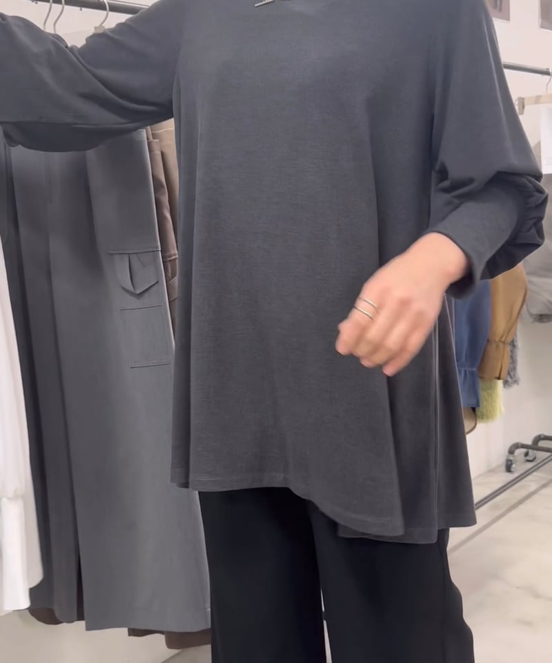 CYAN TOKYO シアントーキョー ワイドスリーブウォームフレアチュニック