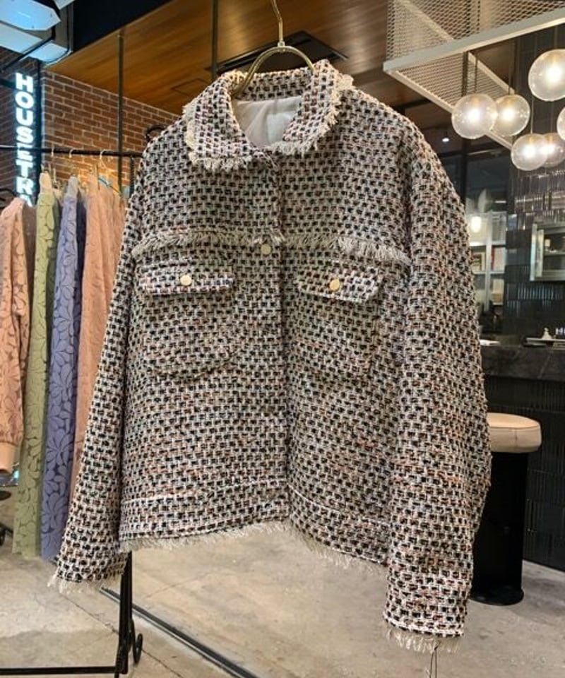 margaux マルゴー　春ツィードGジャンライクジャケット マルゴー MARGAUX 春ご予約】春ツィードGジャンライク