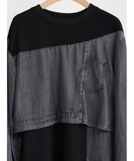 ★オトク早割ご予約★  テンセルdenim＊カット切替one-piece  【33℃  thirty-three degrees　26ss梅春ご予約】  bc 610308    2601c