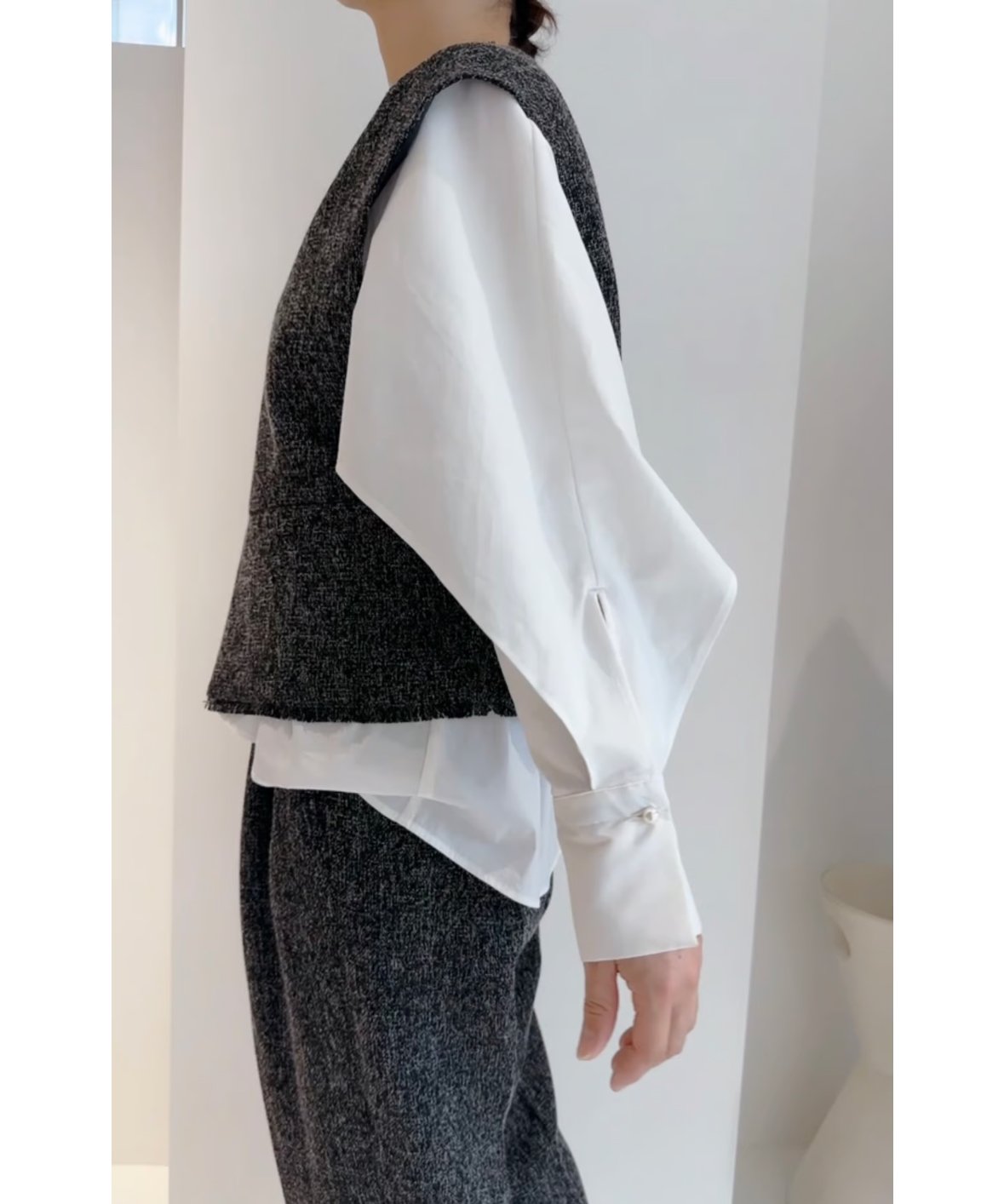 CHIGNON シニオン 25梅春ご予約】 ツイードショートベスト 4646 CHIGNON シニオン 25梅春ご予約】 ツイードショートベスト 4646
