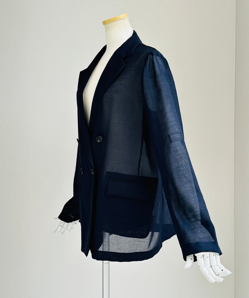 Dignite collier ポリ強撚シアーWジャケット ブラック